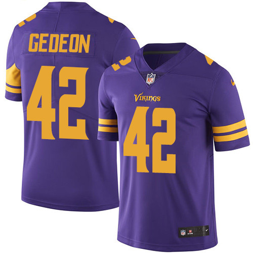 Minnesota Vikings #42 Limited Ben Gedeon Purple Nike NFL Men Jersey Rush Vapor Untouchable->youth nfl jersey->Youth Jersey